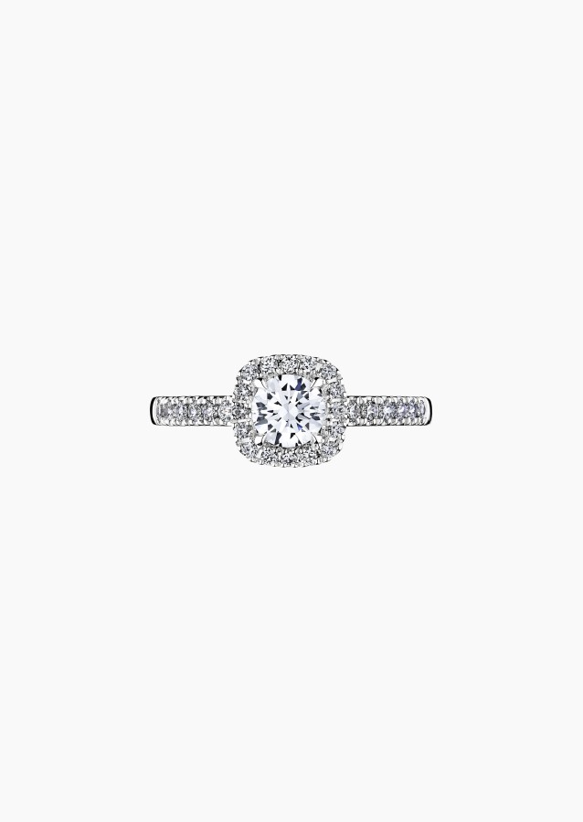 Madame Rose solitaire ring, engagement ring in 18k white gold and diamonds – Maison Lepage, French jeweler and designer since 19