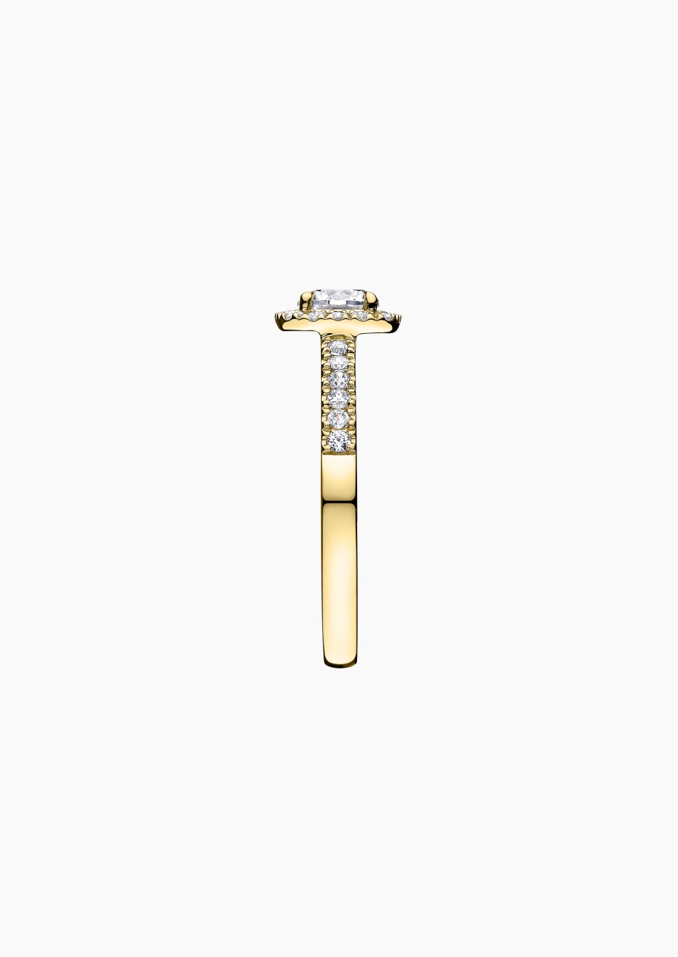 Solitaire Madame Rose, bague de fiançailles en or jaune 750 et diamants - Maison Lepage joaillier créateur français 1922