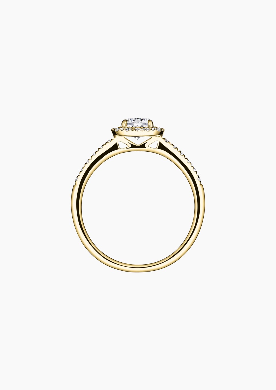 Madame Rose solitaire ring, engagement ring in 18k yellow gold and diamonds – Maison Lepage, French jeweler and designer since 1