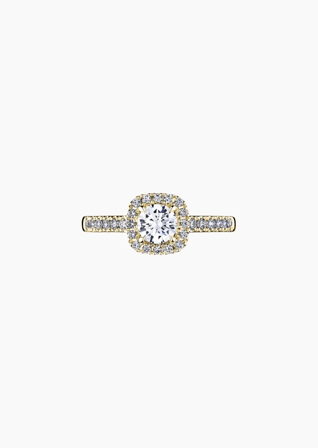 Madame Rose solitaire ring, engagement ring in 18k yellow gold and diamonds – Maison Lepage, French jeweler and designer since 1