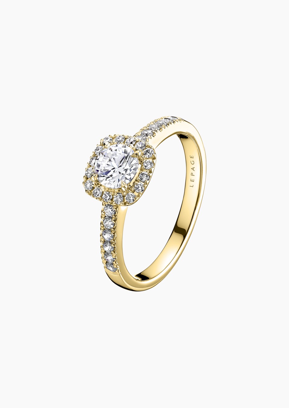 Madame Rose solitaire ring, engagement ring in 18k yellow gold and diamonds – Maison Lepage, French jeweler and designer since 1