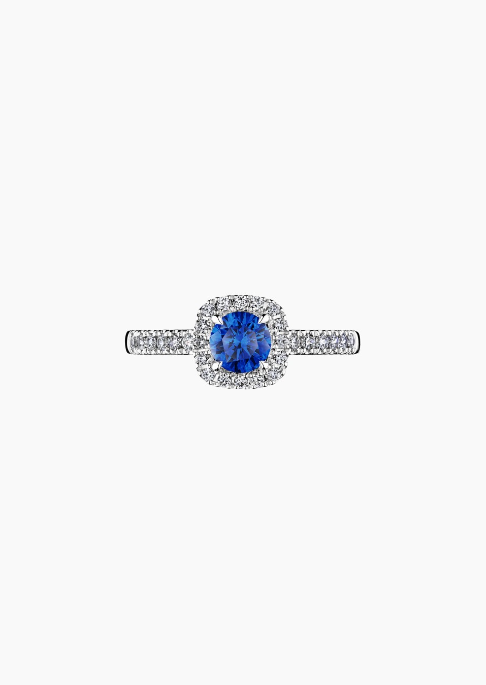Madame Rose solitaire in gold, sapphire and diamonds / Lepage