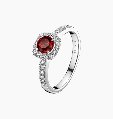 
                                                                                            Madame Rose solitaire in gold, ruby and diamonds / Lepage
                                                                                    