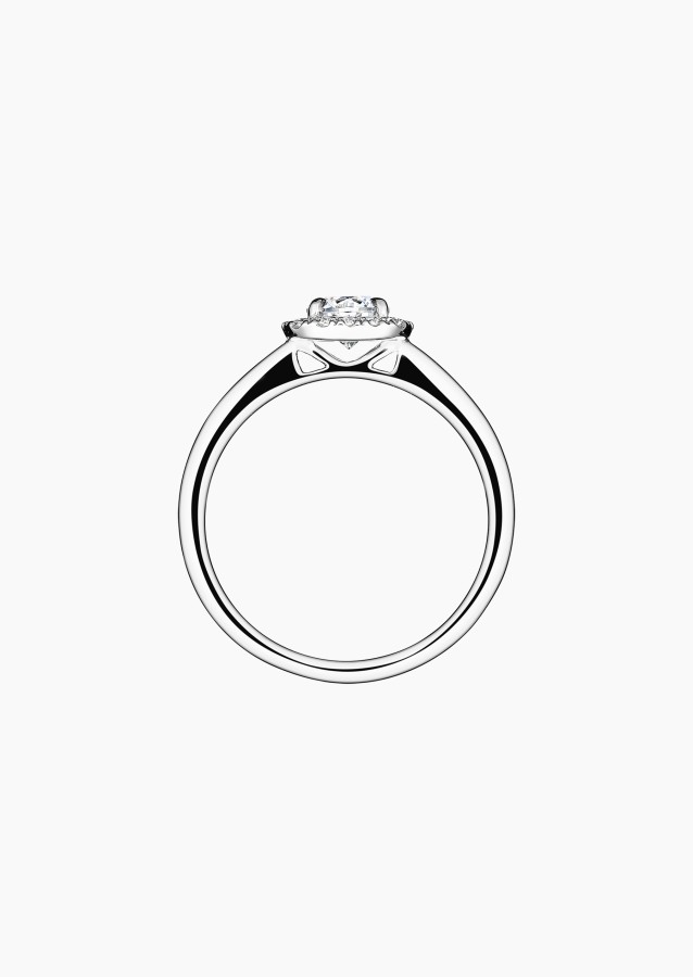 Jolie-Rose solitaire, engagement ring in 18k white gold and diamonds – Maison Lepage, French jeweler and designer since 1922.