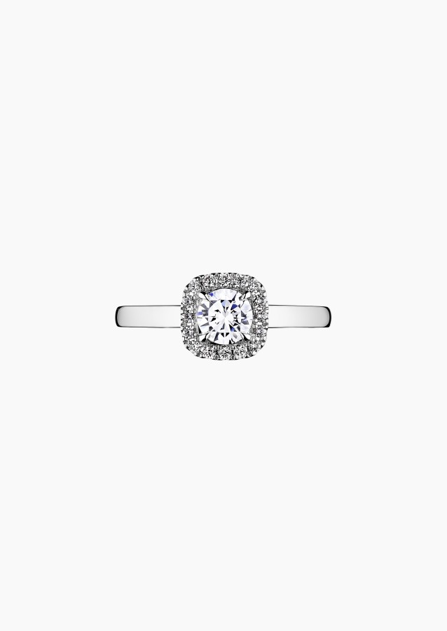 Jolie-Rose solitaire, engagement ring in 18k white gold and diamonds – Maison Lepage, French jeweler and designer since 1922.