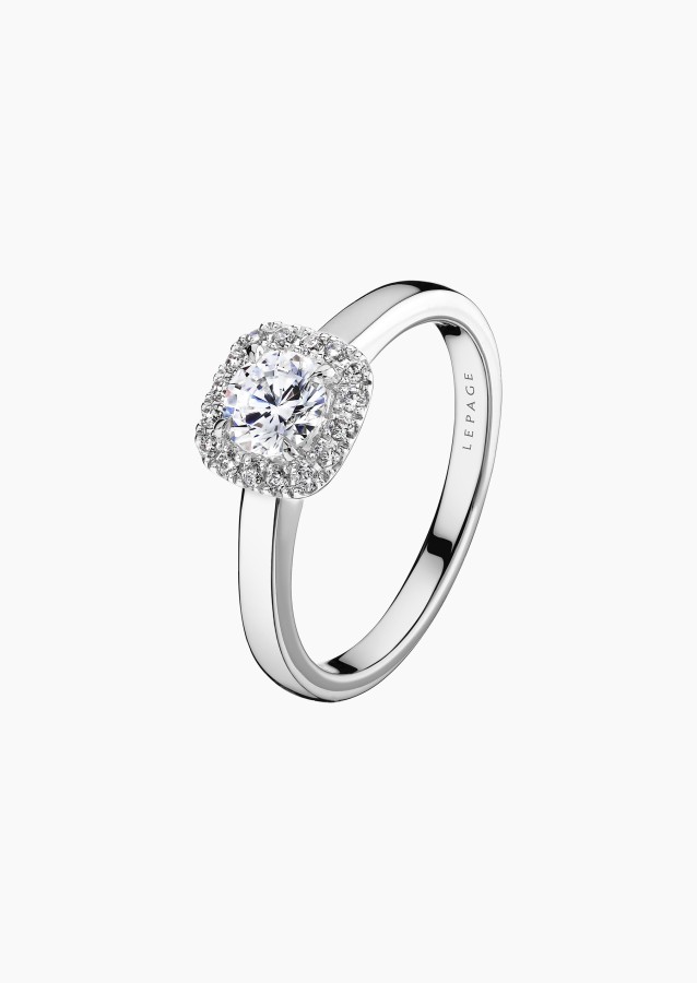 
                                                                                    Solitaire Jolie-Rose, bague de fiançailles en or blanc 750 et diamants - Maison Lepage joaillier créateur français 1922
                                                                            