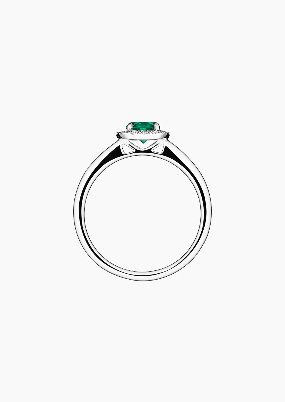 Jolie-Rose solitaire ring in white gold with emerald and diamonds – Jewel by Maison Lepage, jeweler and designer since 1922.