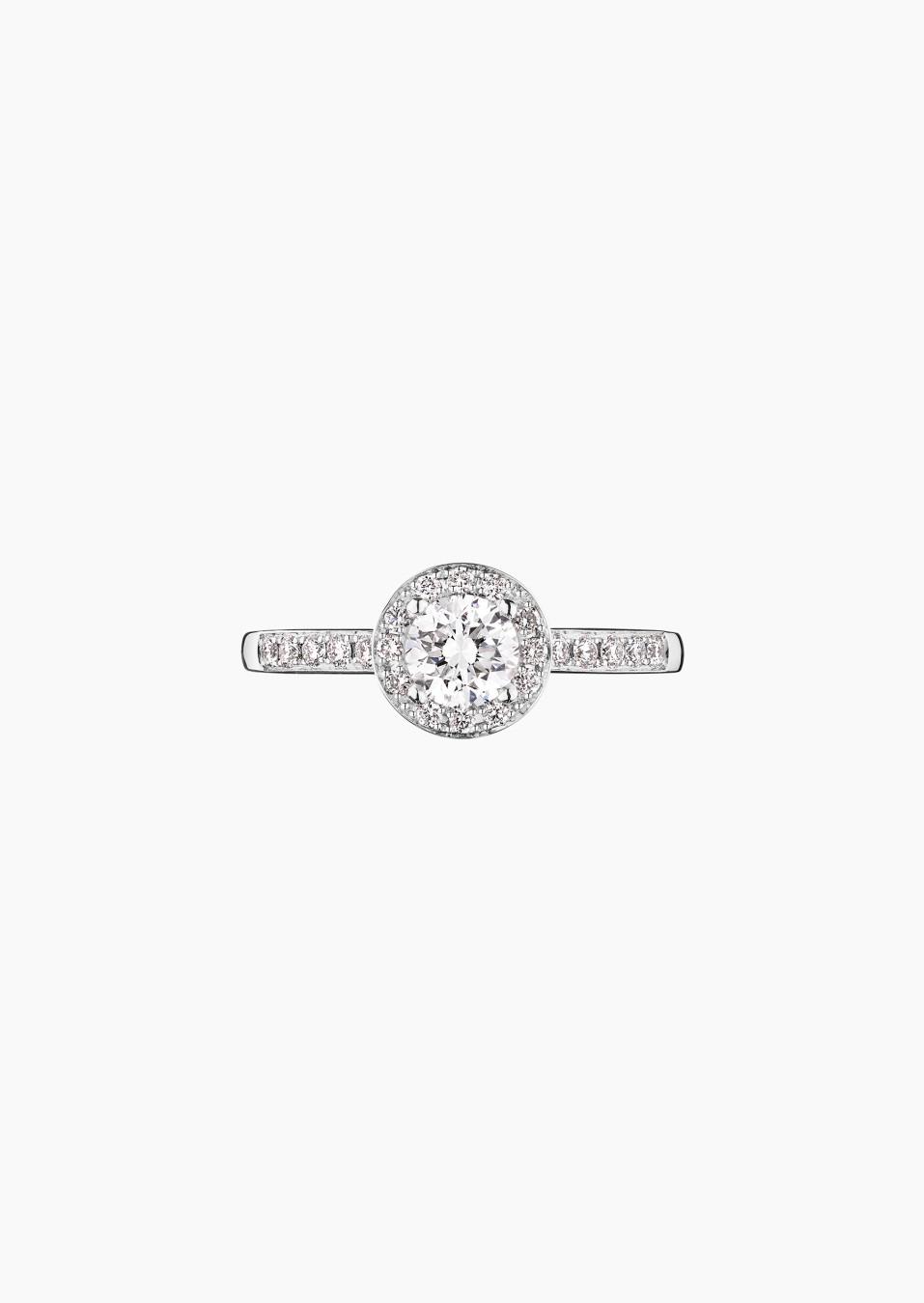 Coquette solitaire ring, engagement ring in 18k white gold and diamonds – Maison Lepage, French jeweler and designer since 1922.