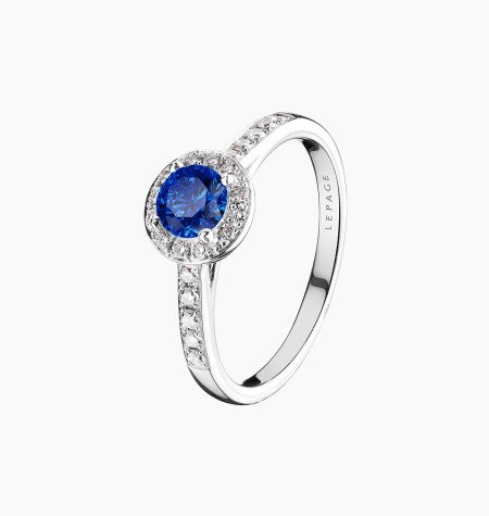 
                                                                                            Coquette solitaire in gold, sapphire and diamonds / Lepage
                                                                                    