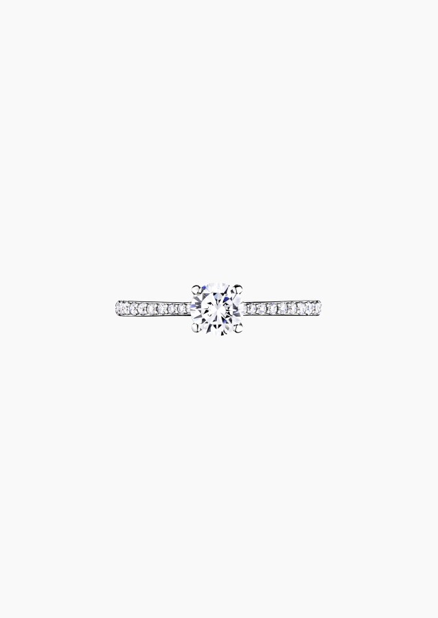 Demoiselle solitaire ring, engagement ring in 18k white gold and diamonds – Maison Lepage, French jeweler and designer since 192