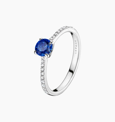 
                                                                                    Demoiselle solitaire ring, engagement ring in 18k white gold with blue sapphire and diamonds – Maison Lepage, French jeweler and
                                                                            
