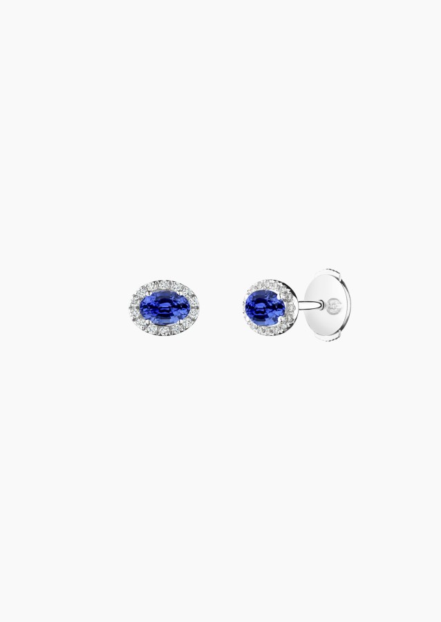 
                                                                                    Eléanor earrings in white gold with 5x4 mm oval blue sapphires and brilliant-cut diamonds – Maison Lepage, French jeweler and de
                                                                            