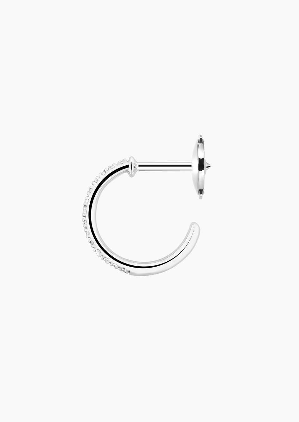 Demoiselle open hoop earrings in white gold and diamonds – Maison Lepage, French jeweler and designer since 1922.