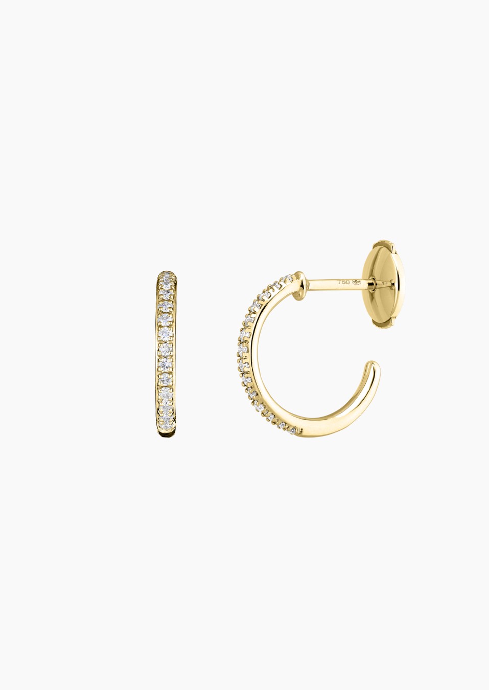 Demoiselle open hoop earrings in yellow gold and diamonds – Maison Lepage, French jeweler and designer since 1922.