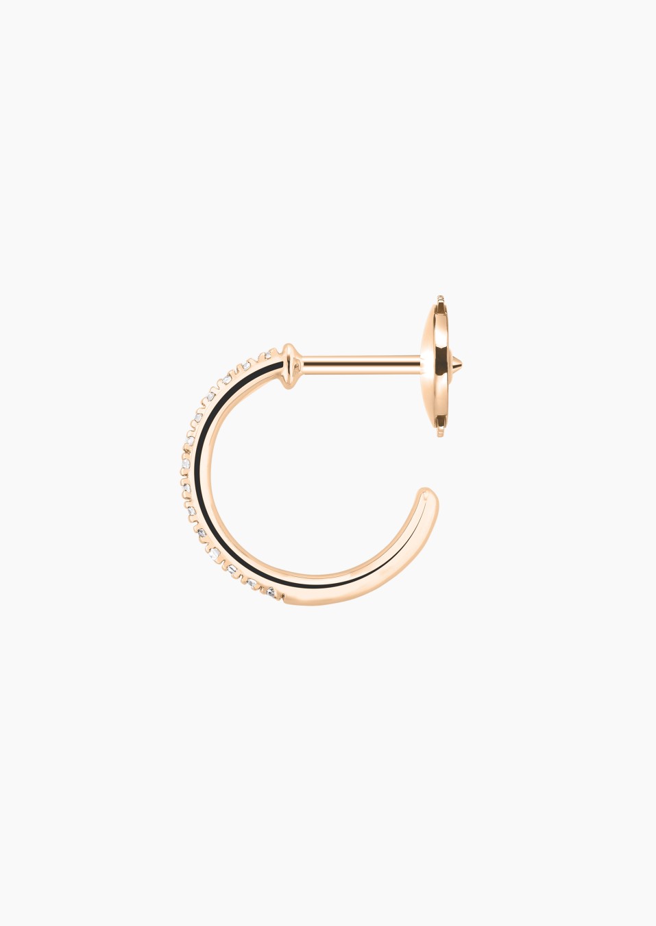 Demoiselle open hoop earrings in rose gold and diamonds – Maison Lepage, French jeweler and designer since 1922.