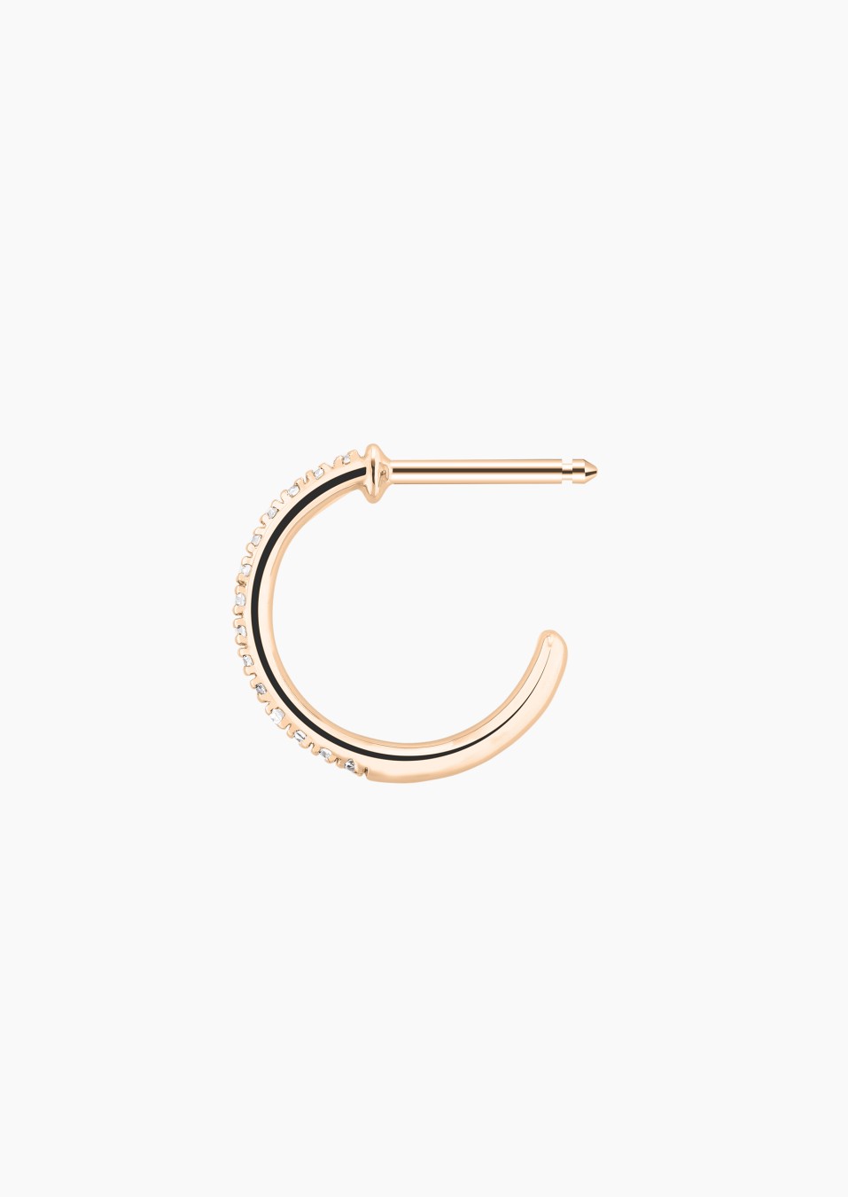 Demoiselle open hoop earrings in rose gold and diamonds – Maison Lepage, French jeweler and designer since 1922.