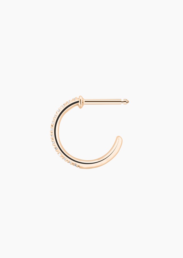 Demoiselle open hoop earrings in rose gold and diamonds – Maison Lepage, French jeweler and designer since 1922.