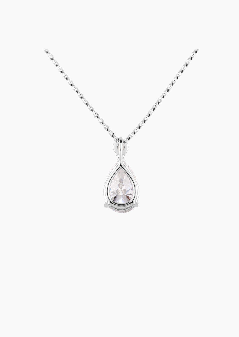Jacques necklace in 18k white gold with pear-shaped diamond and brilliant-cut diamond – Maison Lepage, French jeweler and design