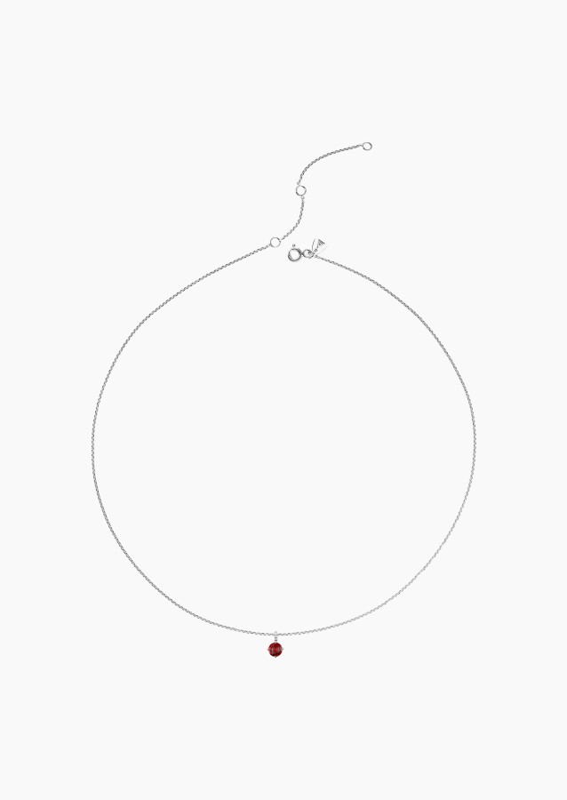 Flirt necklace in white gold with ruby and diamonds – Maison Lepage, French jeweler and designer since 1922.