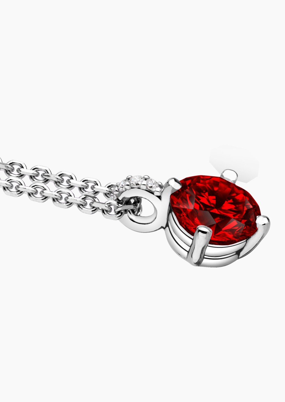 Flirt necklace in white gold with ruby and diamonds – Maison Lepage, French jeweler and designer since 1922.