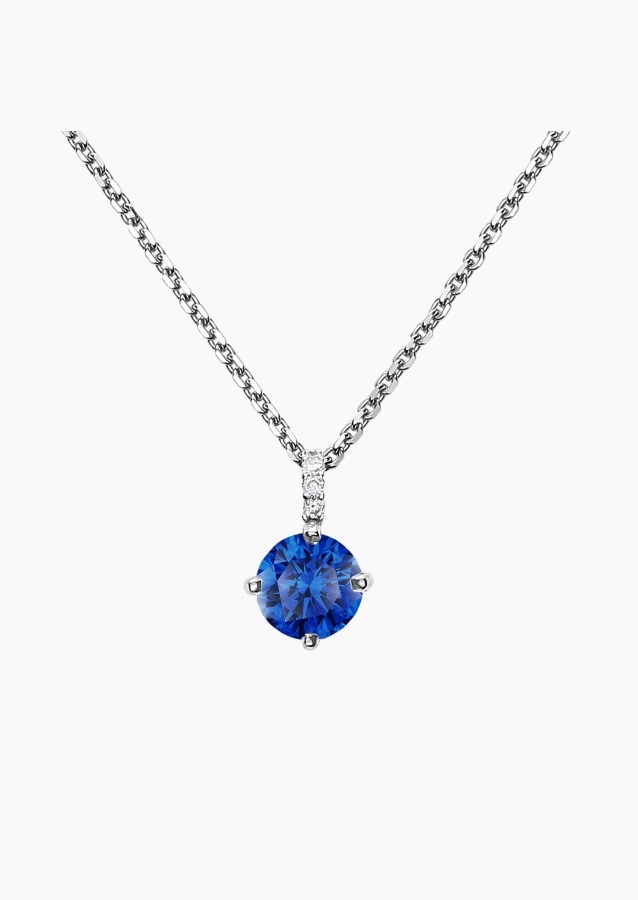 
                                                                                    Flirt necklace in white gold with blue sapphire and diamonds – Maison Lepage, French jeweler and designer since 1922.
                                                                            