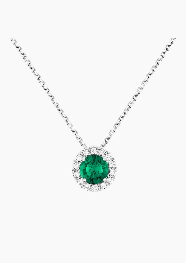 
                                                                                    Coquette necklace in white gold, emerald and diamonds - Maison Lepage jewellery designer in France 1922
                                                                            