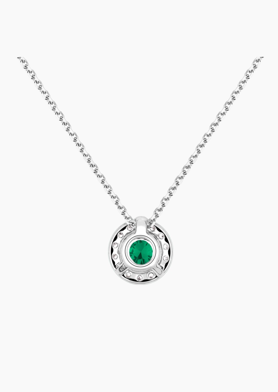 Coquette necklace in white gold, emerald and diamonds - Maison Lepage jewellery designer in France 1922