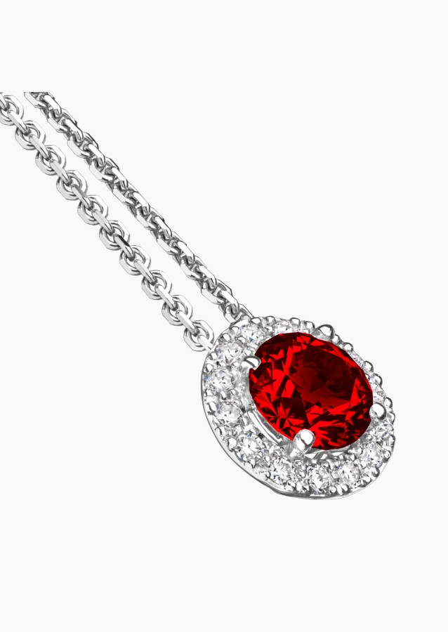Coquette necklace in white gold with ruby and diamonds – Maison Lepage, French jeweler and designer since 1922.