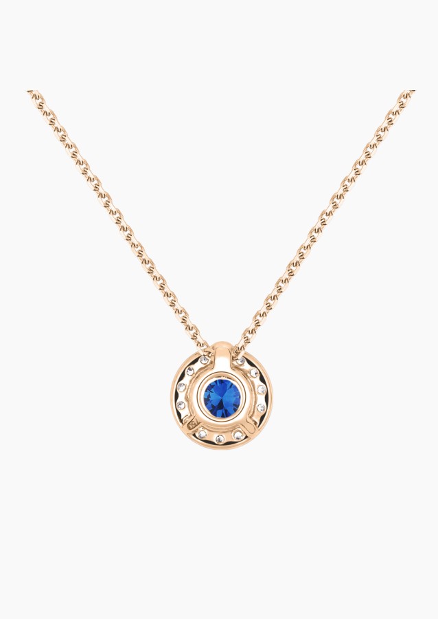 Coquette necklace in rose gold with blue sapphire and diamonds – Maison Lepage, French jeweler and designer since 1922.