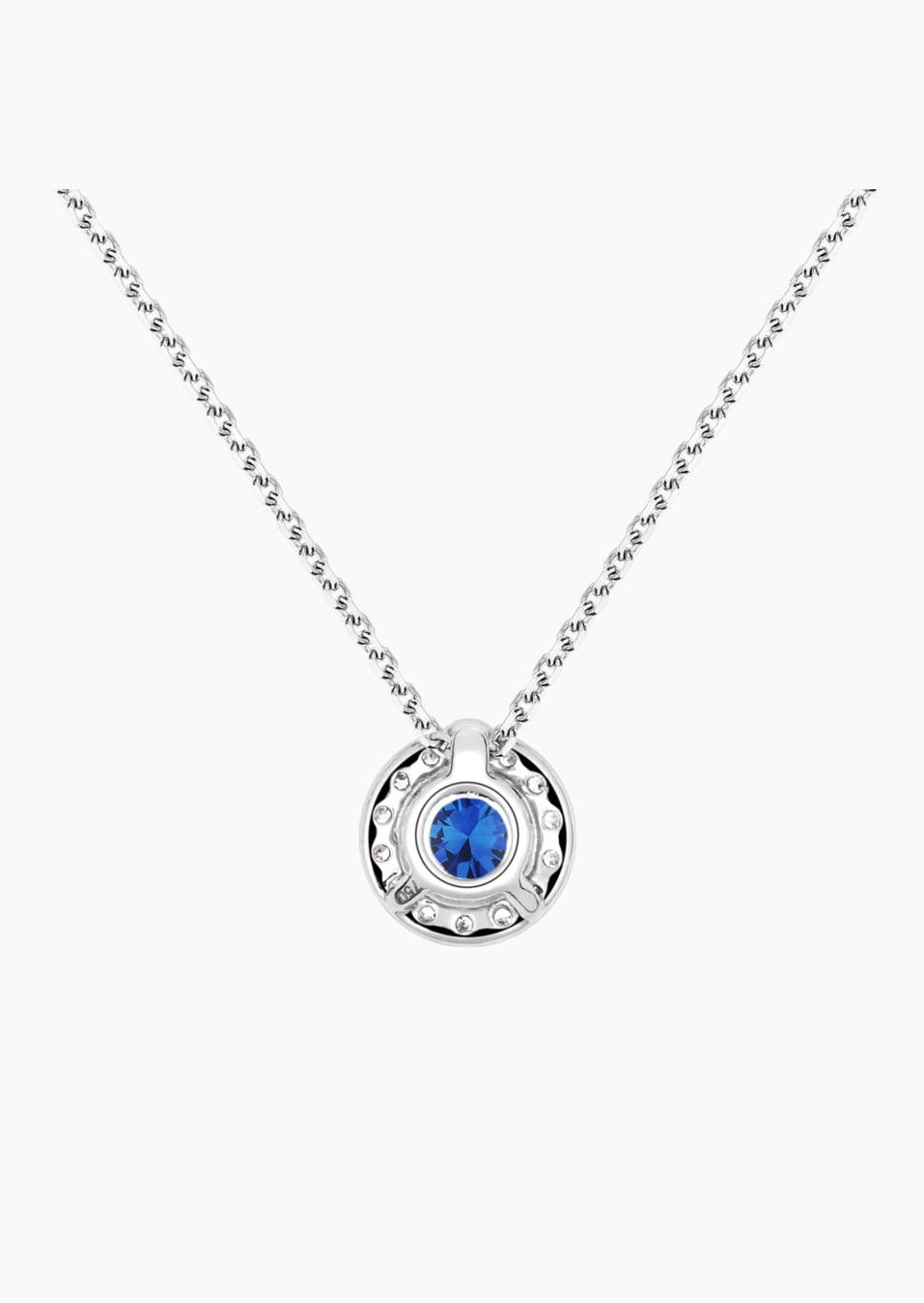 Coquette necklace in white gold with blue sapphire and diamonds – Maison Lepage, French jeweler and designer since 1922.