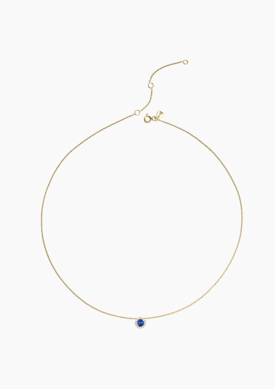 Coquette necklace in yellow gold with blue sapphire and diamonds – Maison Lepage, French jeweler and designer since 1922.