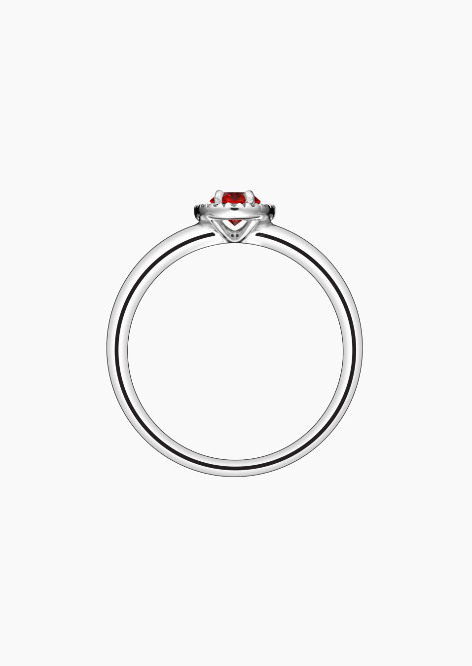 Antoinette ring in white gold, oval ruby and diamonds – Maison Lepage, French jeweler and designer since 1922.