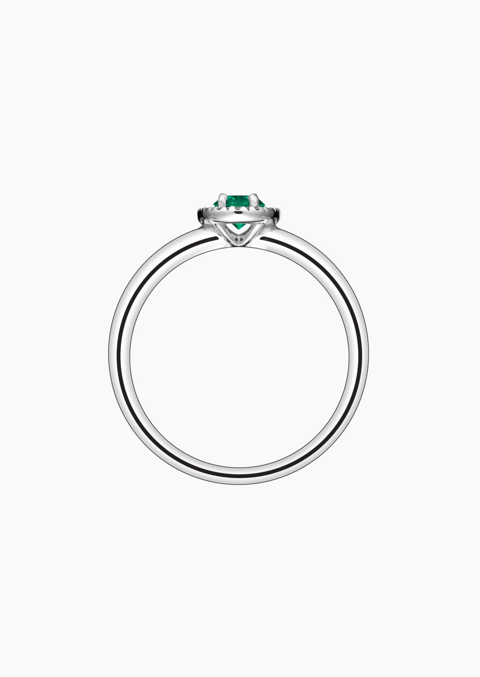 Bague Antoinette en or blanc, émeraude et diamants - Bijou Maison Lepage joaillier créateur 1922