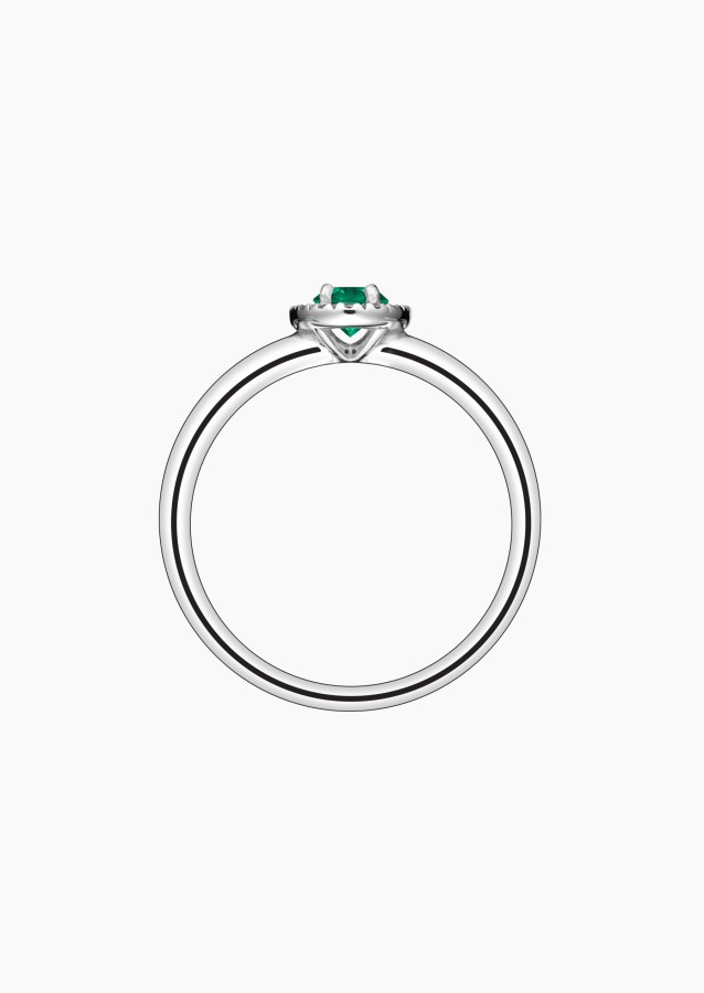Antoinette ring in white gold, emerald and diamonds – Jewel by Maison Lepage, jeweler and designer since 1922.