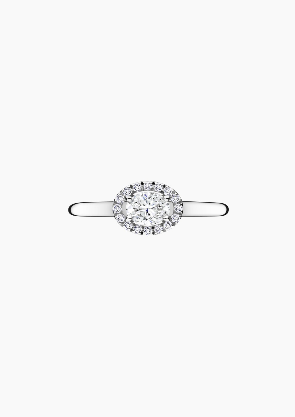 Eléanor ring in white gold, oval diamond and diamonds – Maison Lepage, French jeweler and designer since 1922. Eléanor ring in white gold, oval diamond and diamonds – Maison Lepage, French jeweler and designer since 1922.