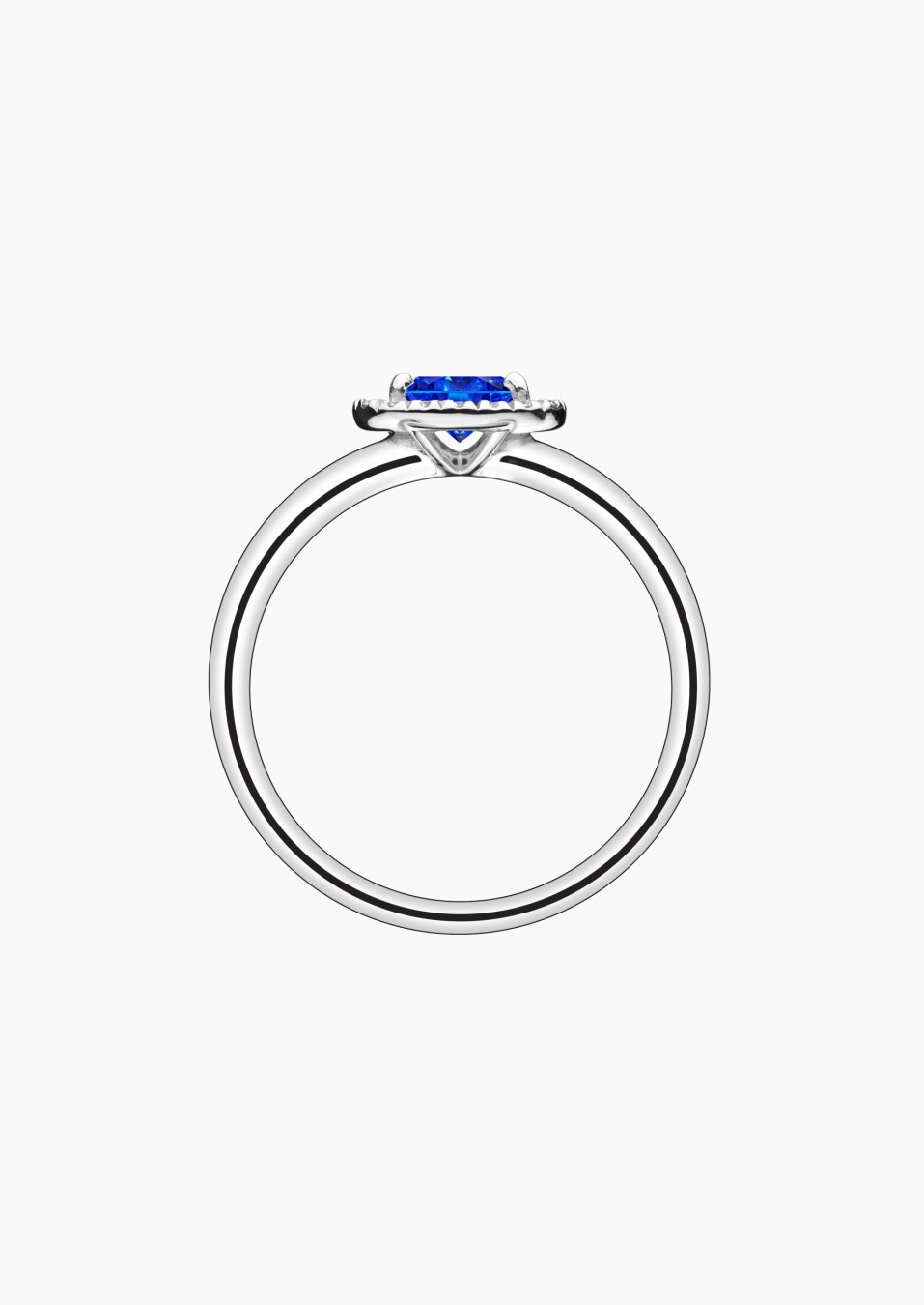 Eléanor ring in white gold, oval blue sapphire and diamonds – Maison Lepage, French jeweler and designer since 1922.