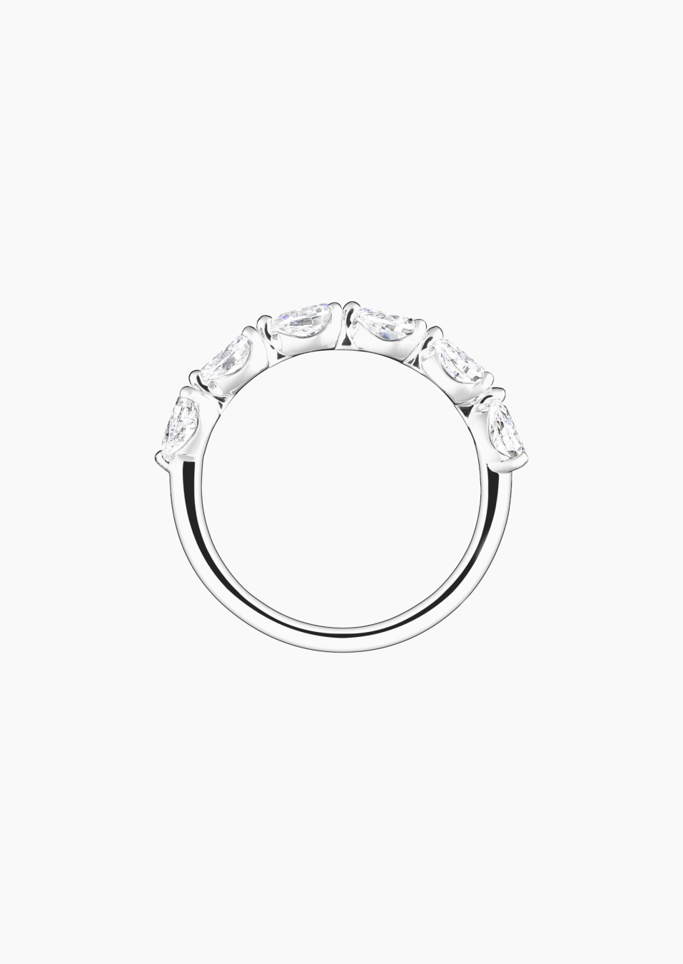 Margaux women’s wedding ring in white gold with pear-cut diamonds – Maison Lepage, French jeweler and designer since 1922.