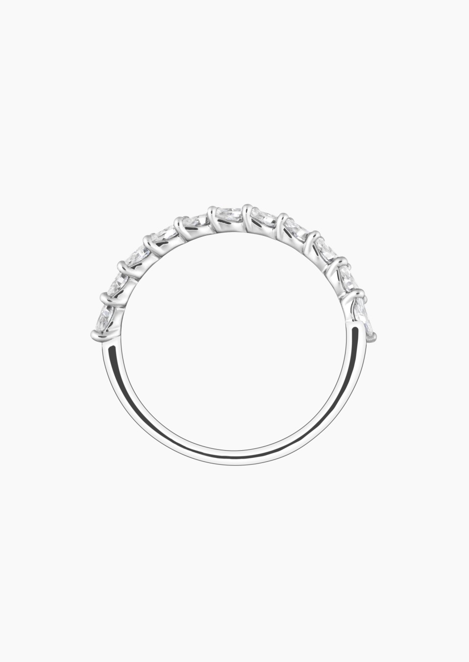 Suzanne wedding ring in white gold and navette cut diamonds 0,6 carat - Maison Lepage french jeweller 1922