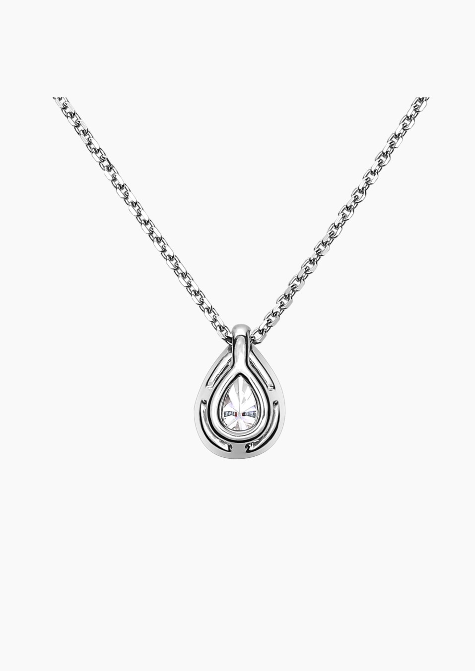 Marceau necklace in white gold, pear-cut and brilliant diamonds - Maison Lepage french jewellery designer 1922