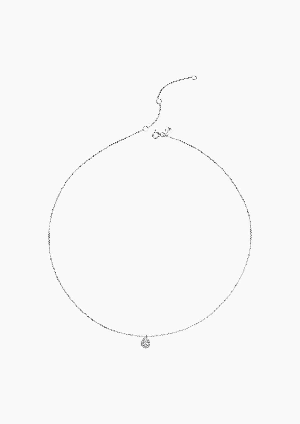 Collier Marceau en or blanc, diamant poire et diamants brillants - Maison Lepage joaillier créateur français 1922