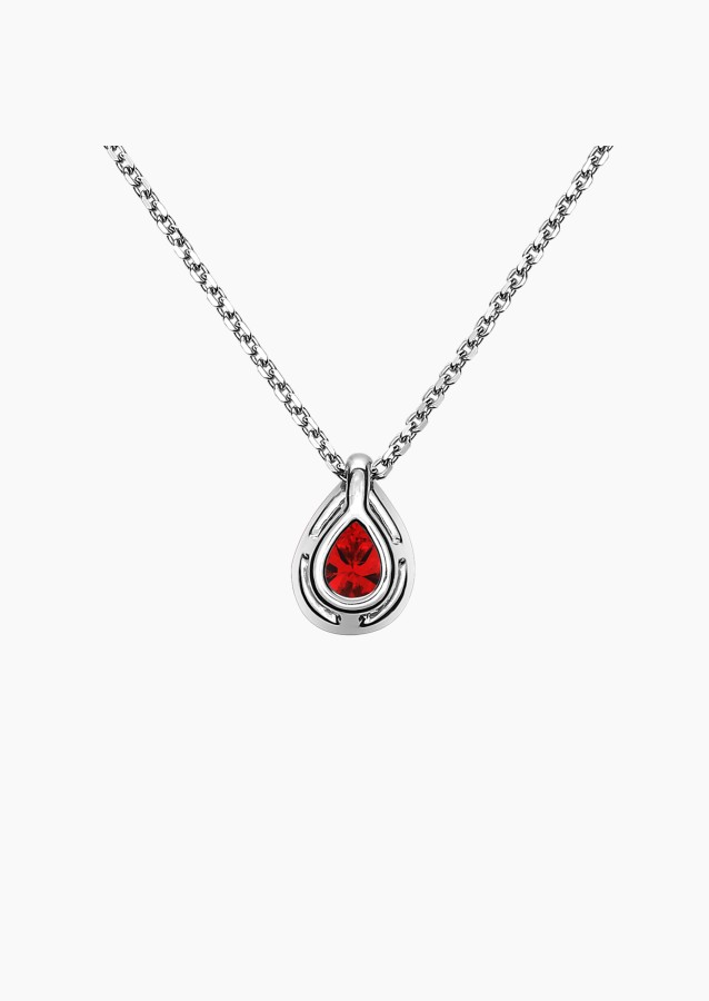 Jacques necklace in white gold with pear-shaped ruby and brilliant-cut diamonds – Maison Lepage, French jeweler and designer sin