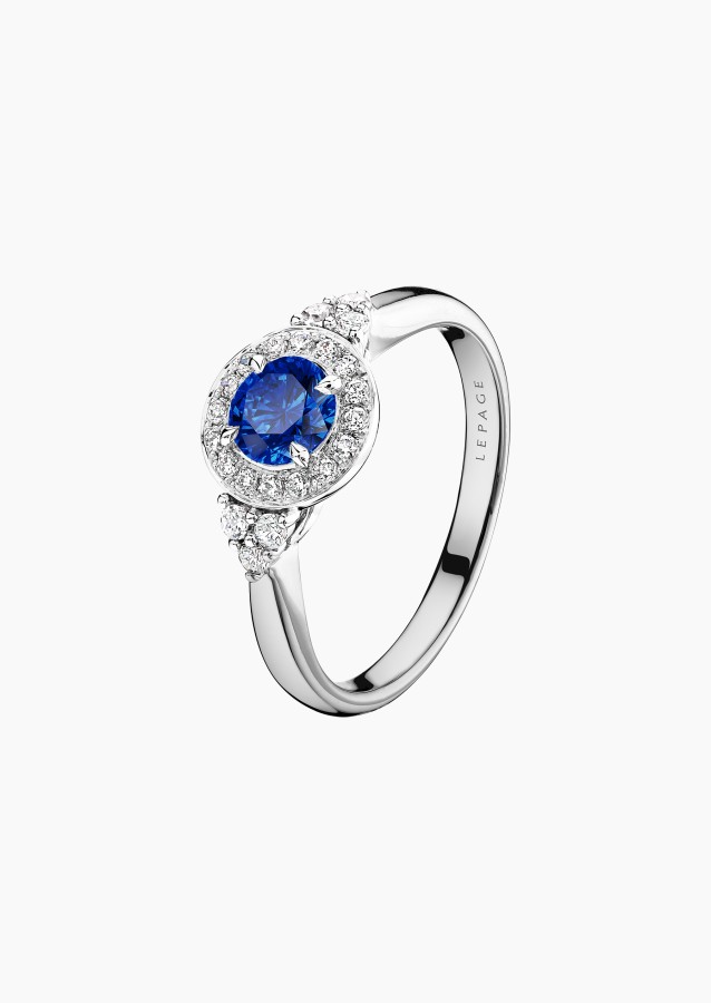 
                                                                                    Pompadour solitaire ring in 18k white gold with blue sapphire and diamonds – Maison Lepage, French jeweler and designer since 19
                                                                            