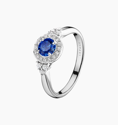 
                                                                                    Solitaire Pompadour en or, saphir et diamants / Lepage
                                                                            