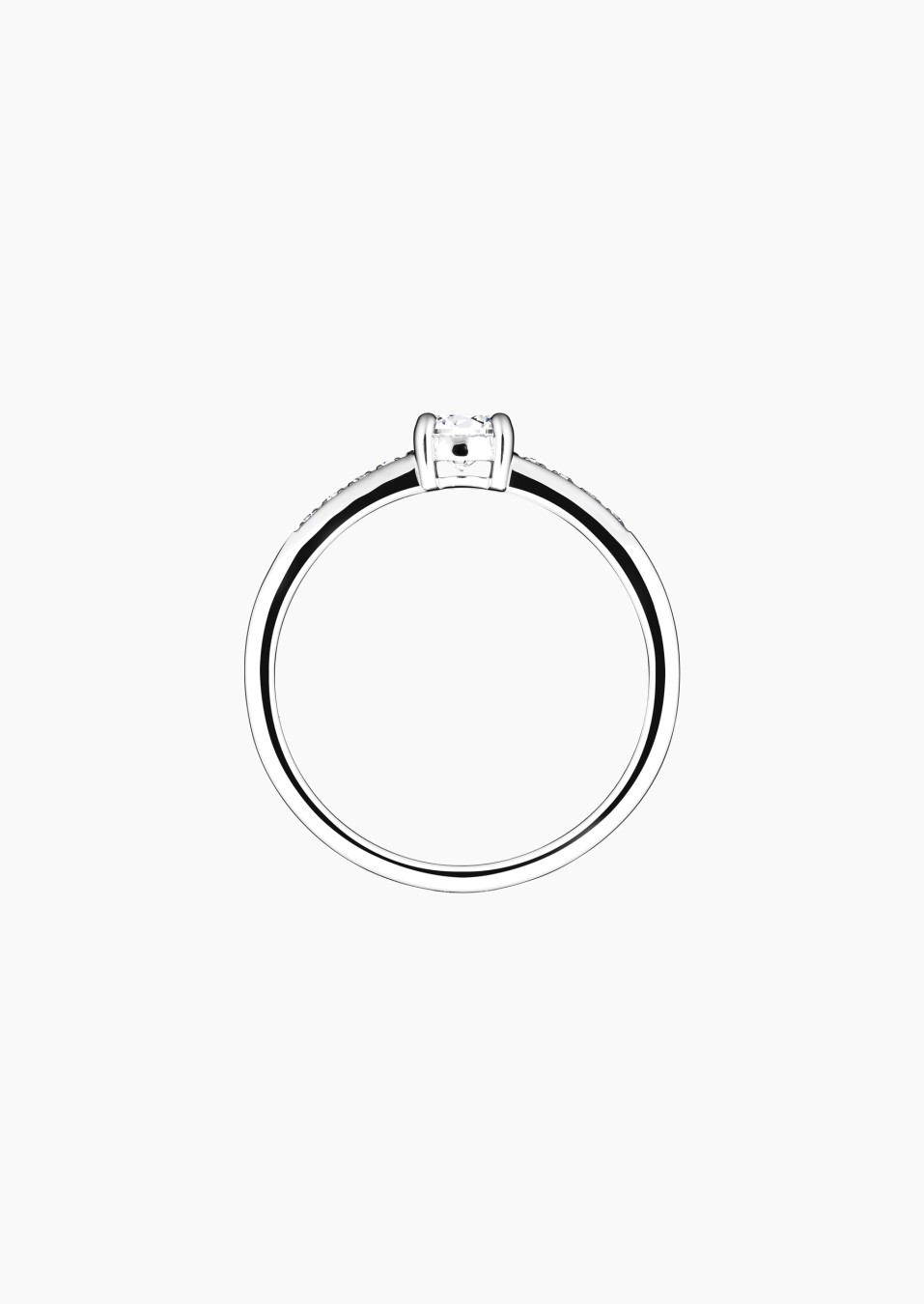 Solitaire Aristide, bague de fiançailles en or blanc 750 et diamants - Maison Lepage joaillier créateur français 1922