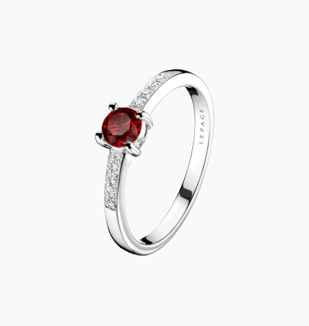 
                                                                                            Aristide solitaire in gold, ruby and diamonds / Lepage
                                                                                    