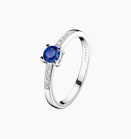 
                                                                                            Aristide solitaire in gold, sapphire and diamonds / Lepage
                                                                                    