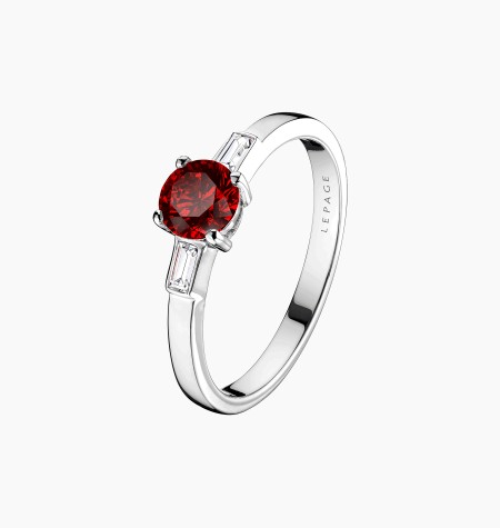 
                                                                                            Albert solitaire in gold, ruby and diamonds / Lepage
                                                                                    