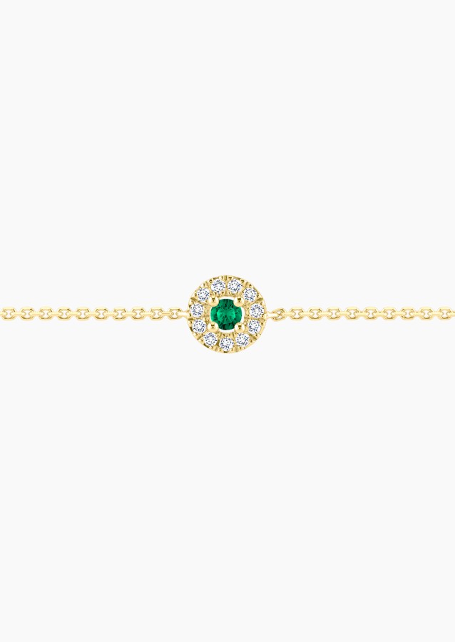 Coquette bracelet in yellow gold, emerald and diamonds / Lepage