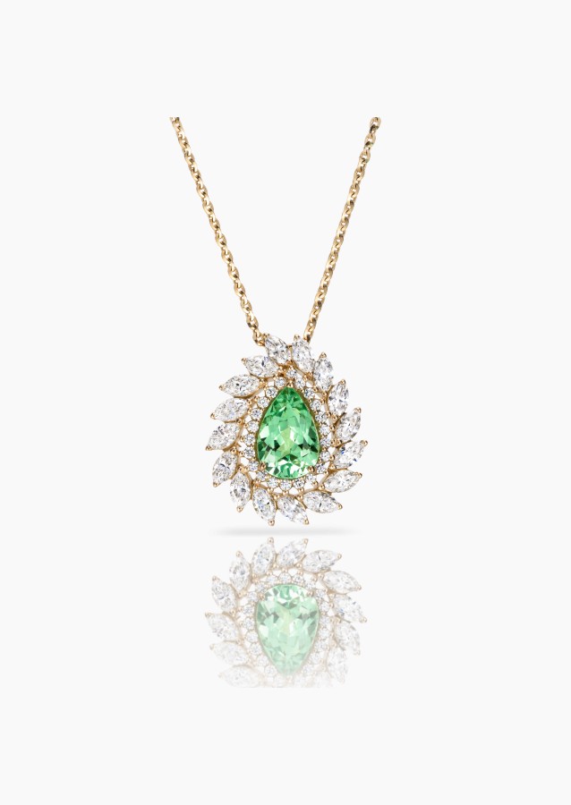 Suzanne necklace, exceptional piece in yellow gold with grossular garnet and diamonds – Maison Lepage, jeweler and designer sinc