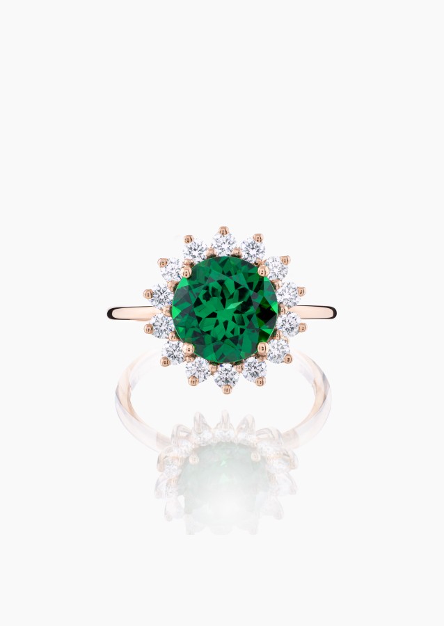 Bague La Tsavorite, pièce exceptionnelle en or rose, tourmaline verte et diamants - Maison Lepage joaillier créateur français 19